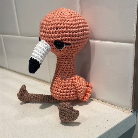 Handcrafted Flamingo Decor Amigurui Crochet Figure - Picture 2 of 12
